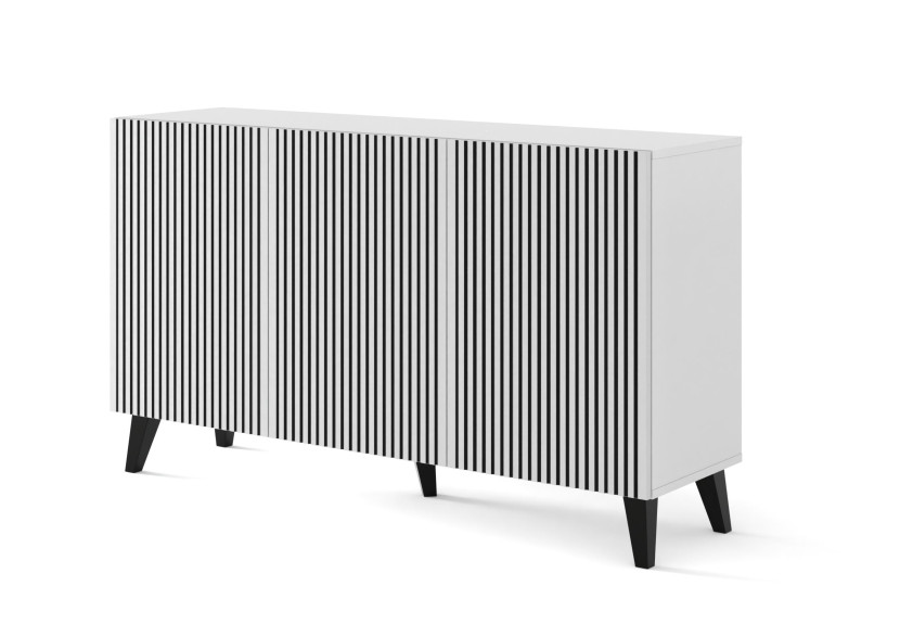 Komoda Ravenna F 150 cm 3D biały / czarny 240504