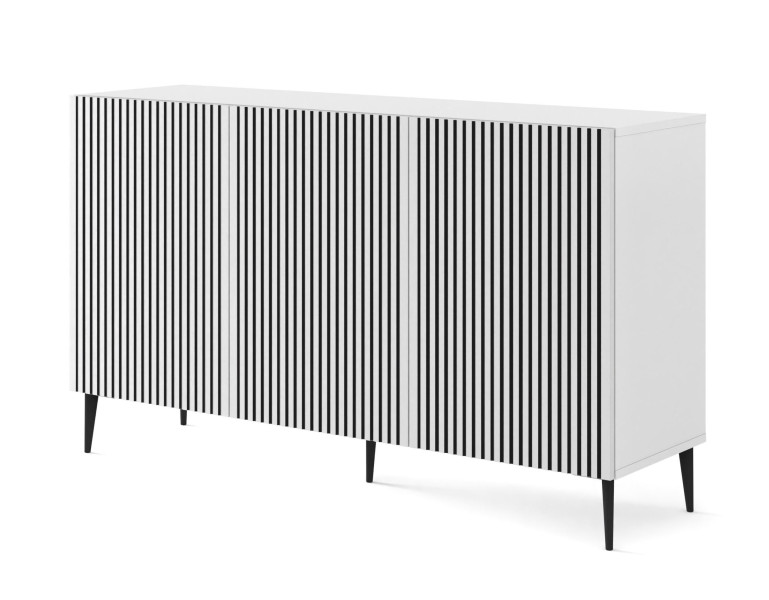 Komoda Ravenna F 150 cm 3D biały / czarny 240501