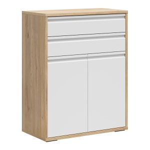 Komoda Reserve 80 cm z 2 drzwiami i 2 szufladami dąb mauvella/biały 938749 Komoda Reserve 80 cm z 2 drzwiami i 2 szufladami dąb mauvella/biały 938749