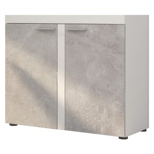 Komoda RODOS 2D biały / beton jasny 244596