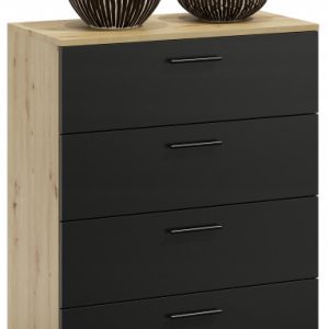 Komoda ROMA artisan-czarny szafka stojąca szuflady 224023 Komoda ROMA artisan-czarny szafka stojąca szuflady 224023