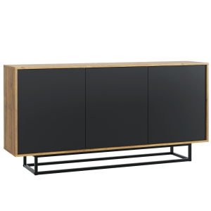 Komoda RTV 160cm Loft ONE FURNITURE Laminat Dębowy & Czarny 202465 Komoda RTV 160cm Loft ONE FURNITURE Laminat Dębowy & Czarny 202465