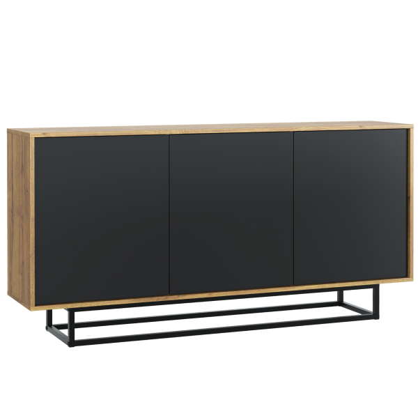 Komoda RTV 160cm Loft ONE FURNITURE Laminat Dębowy & Czarny 202465