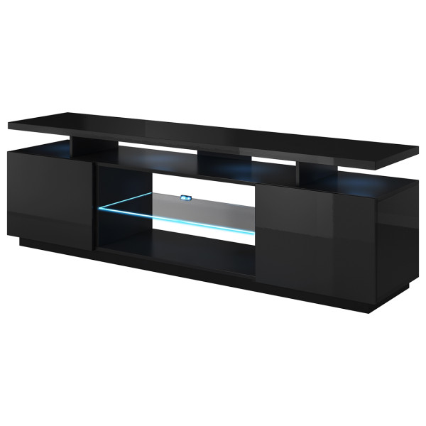 Komoda RTV EVO czarny / czarny połysk 245214
