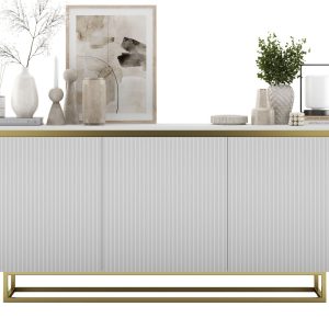 Komoda RTV Glamour Biały mat szafka RTV ryflowane fronty 167 cm 670272 Komoda RTV Glamour Biały mat szafka RTV ryflowane fronty 167 cm 670272