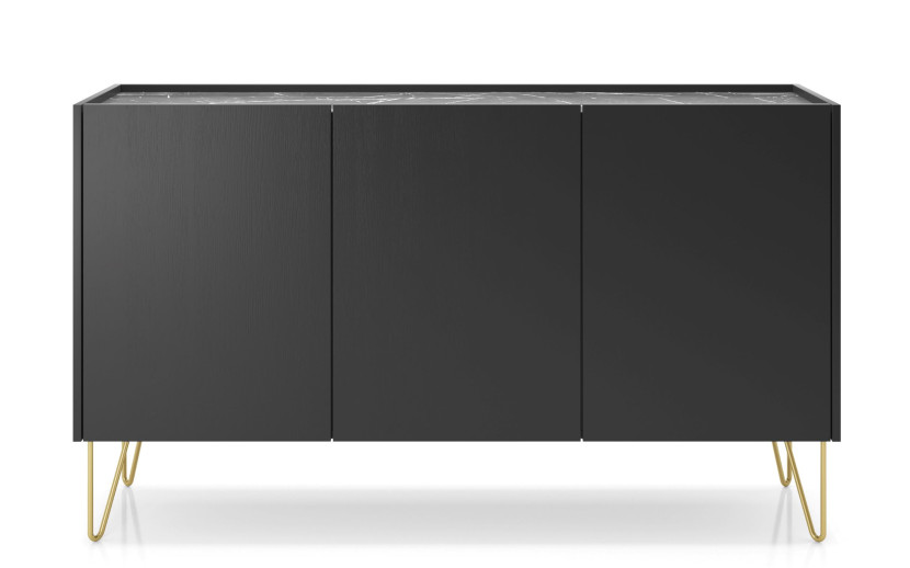 Komoda RTV Glamour Czarny Grafit Szafka RTV 144 cm 58182