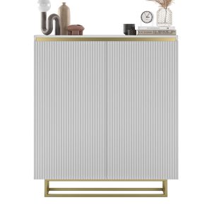 Komoda RTV Glamour nowoczesna komoda biały MAT ryflowane fronty 110,8 cm 670276 Komoda RTV Glamour nowoczesna komoda biały MAT ryflowane fronty 110,8 cm 670276