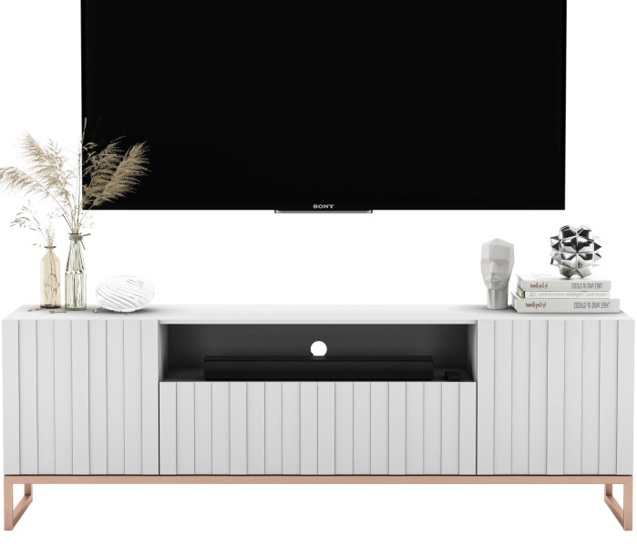 Komoda RTV Glamour Szafka RTV Glamour Biały Mat 150 cm 90041