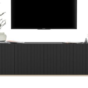 Komoda RTV Glamour Szafka RTV Glamour Czarna 150cm 58082