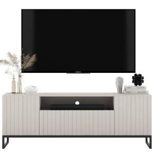 Komoda RTV Glamour Szafka RTV Kaszmir MAT Ryflowane fronty 150 cm 930425