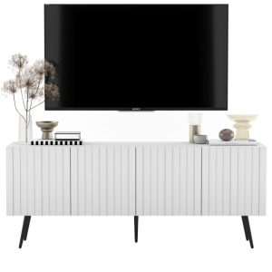 Komoda RTV Loft Szafka RTV Biały MAT Nowoczesna Czarne Nogi 341941