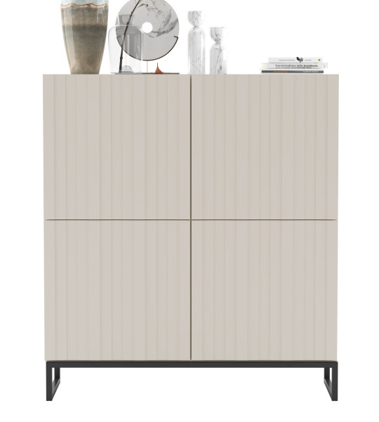 Komoda RTV Loft Szafka RTV Kaszmir Mat 112 Glamour Rama Czarna 936377