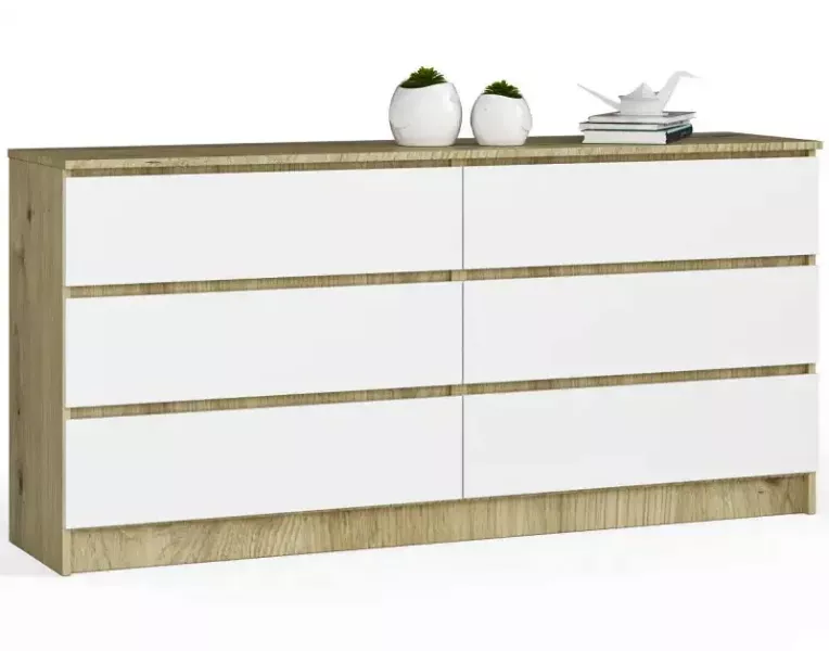 Komoda RTV z szufladami dąb artisan + biały - Zevian 708252