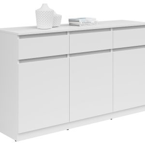 Komoda Saturn 135 cm z 3 drzwiami i 3 szufladami biała 63511 Komoda Saturn 135 cm z 3 drzwiami i 3 szufladami biała 63511