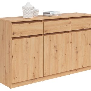 Komoda Saturn 135 cm z 3 drzwiami i 3 szufladami dąb artisan 63512 Komoda Saturn 135 cm z 3 drzwiami i 3 szufladami dąb artisan 63512