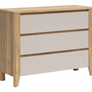 Komoda Sawira II 116 cm z 3 szufladami dąb mauvella/kaszmir 1059365 Komoda Sawira II 116 cm z 3 szufladami dąb mauvella/kaszmir 1059365