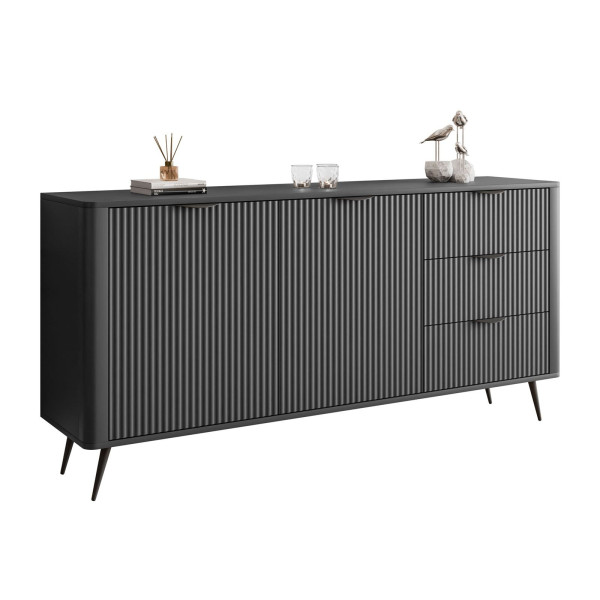 Komoda SCARLETT 163 2D3S z szufladami, czarny 858826