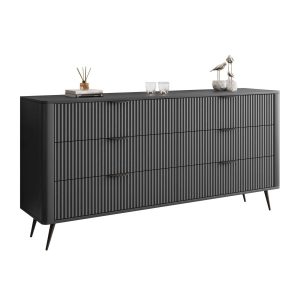 Komoda SCARLETT 6S z szufladami, czarny 858836