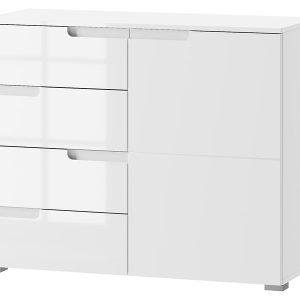 Komoda Selene 100 cm z drzwiami i 4 szufladami biała 985102