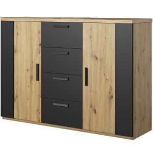 Komoda SELMA SG26 dąb artisan / czarny 312890