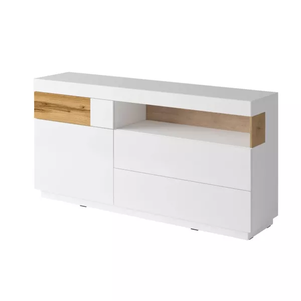 Komoda SILKE 1D3S 169cm biały połysk/dąb wotan 639200