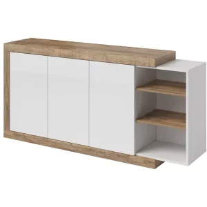 Komoda SINTRA 3D 180cm dąb samdal/biały połysk 639207 Komoda SINTRA 3D 180cm dąb samdal/biały połysk 639207