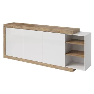 Komoda SINTRA 3D 220cm dąb samdal/biały połysk 639205 Komoda SINTRA 3D 220cm dąb samdal/biały połysk 639205