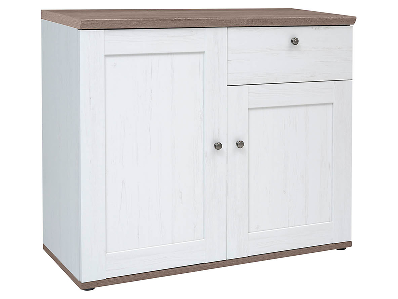 Komoda Stockholm 103 cm z 2 drzwiami i szufladą sosna andersen biała/dąb sonoma ciemna 15025