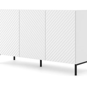 Komoda SURF 150 cm 3D frez biały mat nóżkach 240494 Komoda SURF 150 cm 3D frez biały mat nóżkach 240494