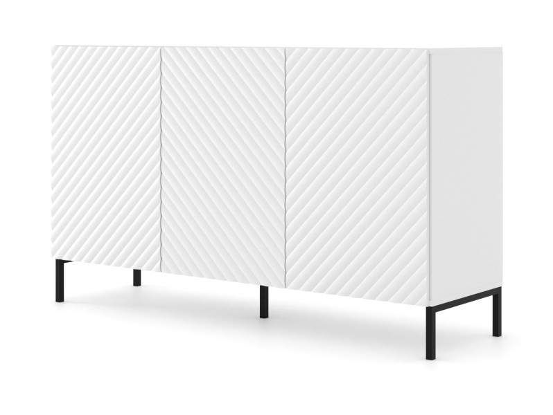 Komoda SURF 150 cm 3D frez biały mat nóżkach 240494