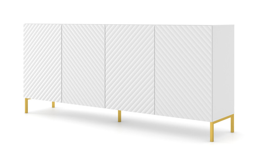 Komoda SURF 200 cm 4D frez biały mat 240503