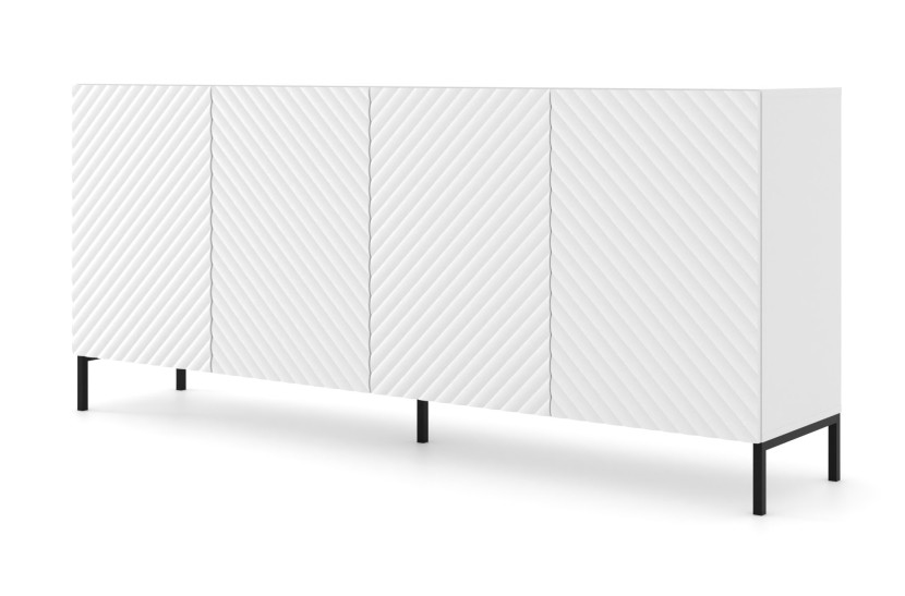 Komoda SURF 200 cm 4D frez biały mat 240480