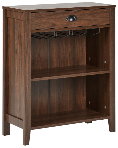 Komoda szafka 1 szuflada ciemne drewno 410833