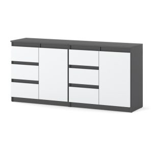 Komoda szafka 160cm zestaw salon sypialnia szary biały mat 595320 Komoda szafka 160cm zestaw salon sypialnia szary biały mat 595320