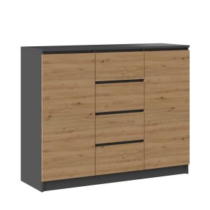 Komoda szafka 2D4S 120 – antracyt / dąb artisan 121130 Komoda szafka 2D4S 120 – antracyt / dąb artisan 121130