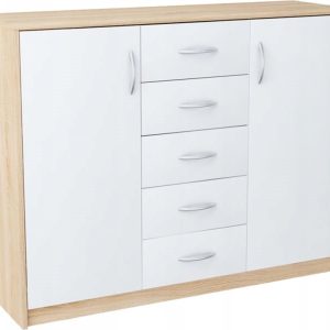 Komoda szafka 2D5S BIAŁY-SONOMA szuflady regał 223170 Komoda szafka 2D5S BIAŁY-SONOMA szuflady regał 223170