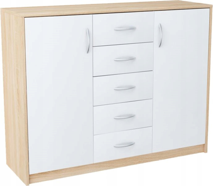 Komoda szafka 2D5S BIAŁY-SONOMA szuflady regał 223170
