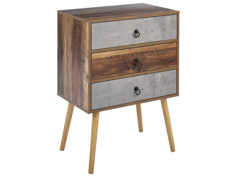 Komoda szafka 3 szuflady ciemne drewno 76067