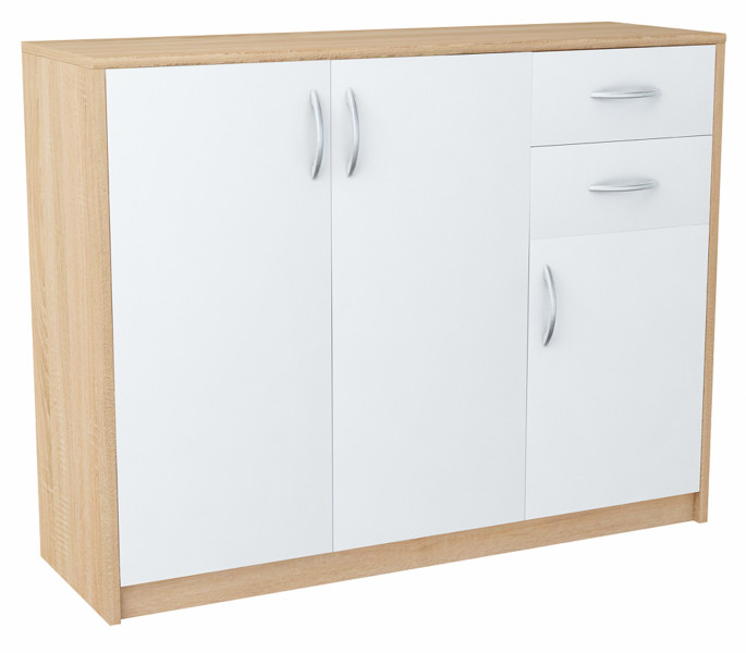 Komoda szafka 3D2S BIAŁY-SONOMA 110cm szuflady 223839