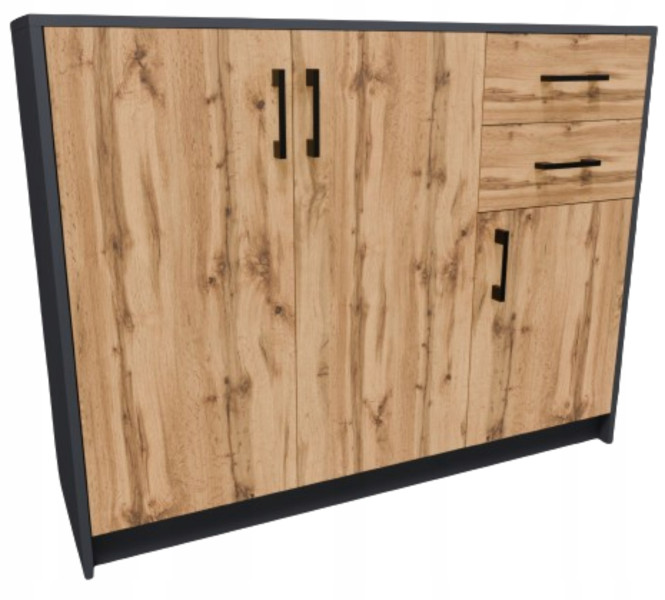 Komoda szafka 3D2S GRAFIT-WOTAN 110cm szuflady antracyt ROB 223837