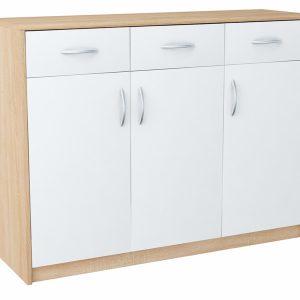 Komoda szafka 3D3S BIAŁY-SONOMA 110cm szuflady 223854