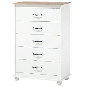 Komoda szafka 5 szuflad biała drewno 70331 Komoda szafka 5 szuflad biała drewno 70331