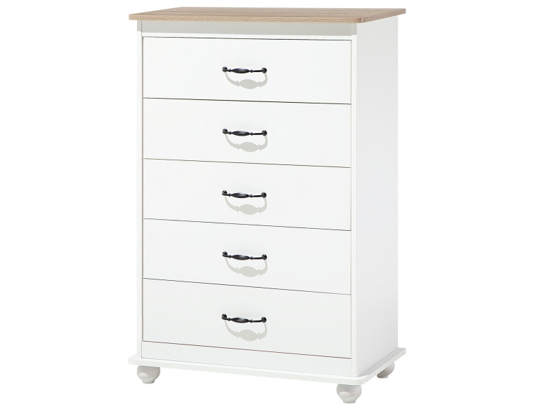 Komoda szafka 5 szuflad biała drewno 70331
