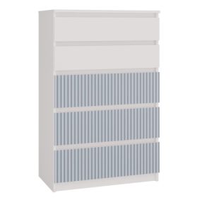 Komoda szafka 5 szuflad M5 ARTESO biały / niebieski 238907 Komoda szafka 5 szuflad M5 ARTESO biały / niebieski 238907