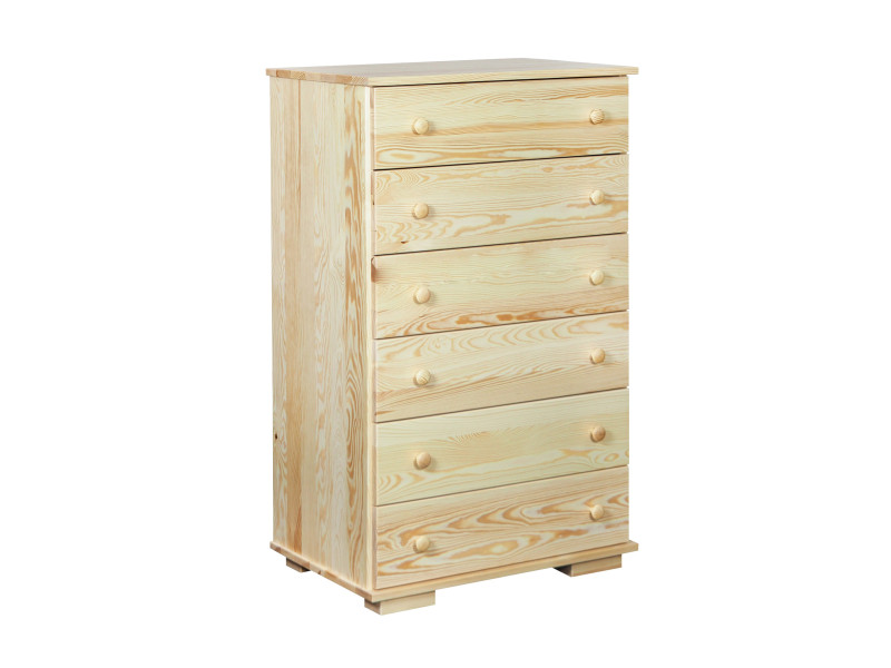 Komoda szafka 75 cm drewniana 6 szuflad Modern VI, sosnowa 141136
