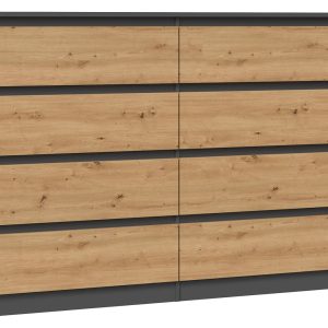 Komoda szafka 8 szuflad M8 140 cm Antracyt/Dąb Artisan 78438 Komoda szafka 8 szuflad M8 140 cm Antracyt/Dąb Artisan 78438