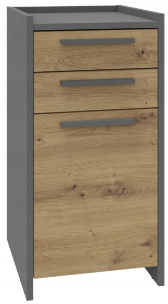 Komoda szafka ALTIVO 1D2SN artisan-antracyt regał 1 drzwi 2 niskie szuflady 608681