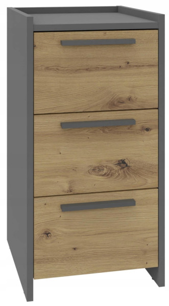 Komoda szafka ALTIVO 3SW artisan-antracyt 2 szuflady wysokie regał półka 608676