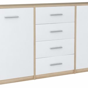 Komoda szafka BODO 180 2D4S BIAŁY-SONOMA pojemna 224029 Komoda szafka BODO 180 2D4S BIAŁY-SONOMA pojemna 224029