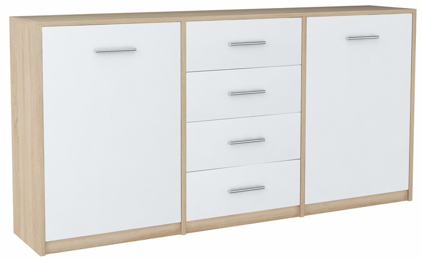 Komoda szafka BODO 180 2D4S BIAŁY-SONOMA pojemna 224029